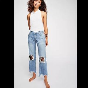 Free people Maggie Mid-Rise Straight-Leg Jeans